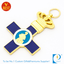 Custom 3D Design Golden Metal Souvenir Crown Keychain (KD-0718)